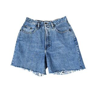 Banana Republic Vintage  USA Denim Shorts 90s High Rise Raw Hem Dad Mom Sz 12